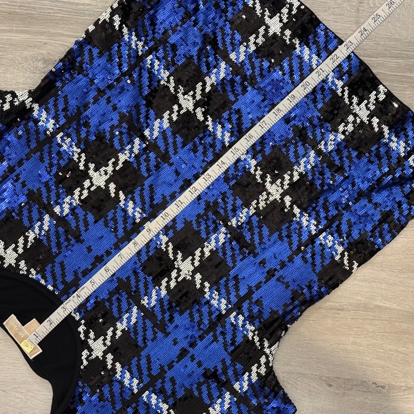 Michael Kórs Sequin Front Plaid Top Size Small - Picture 8 of 16